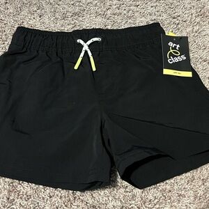 Art Class Black Swim Shorts with Yellow Accents